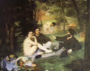 Edouard Manet Having lunch on the grassplot Germany oil painting reproduction